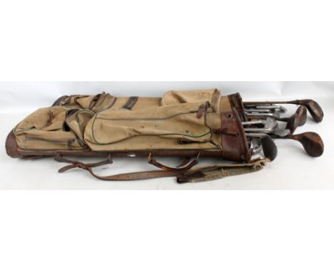 Fifteen vintage 1930s golf clubs, comprising four woods and eleven irons by various makers, including Eric Parr, W Tedder and