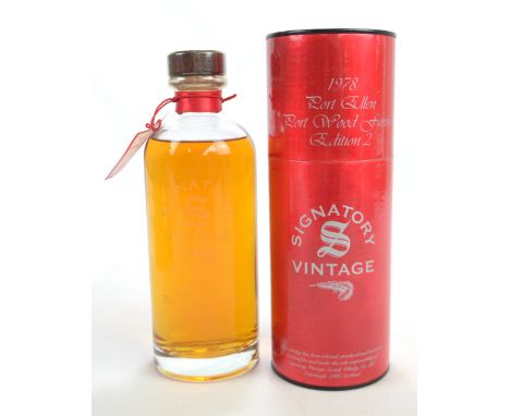 A Signatory vintage series port wood finish edition two single Islay malt Scotch whisky, distilled at Port Ellen 1978, cask n