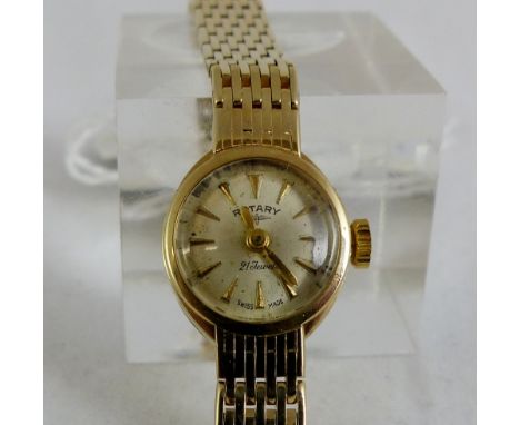 Ladies 9 ct gold Rotary dress watch with matching 9 ct gold strap