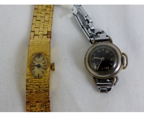Ladies gold plated Rotary wristwatch and one other.