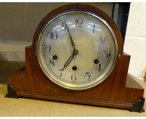 Vintage wooden veneer Westminster chime clock