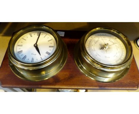 Ship style clock barometer