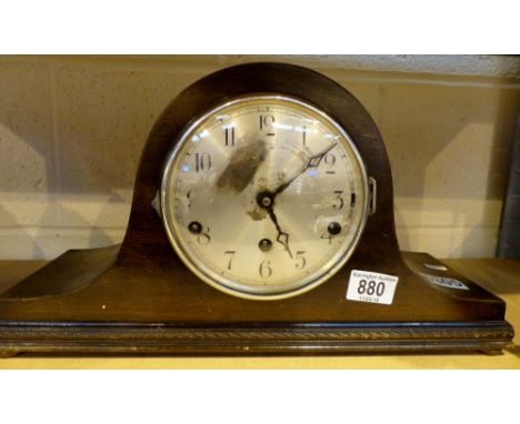 Mahogany cased Westminster chiming mantel clock. 