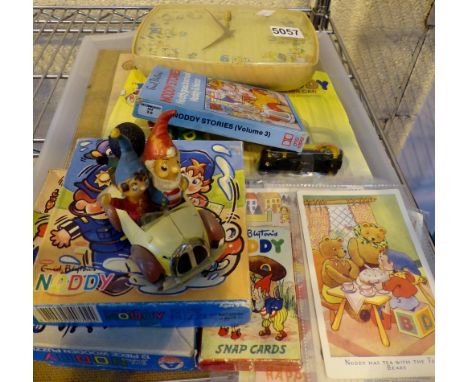 Noddy collectables including 1950's post cards, Corgi comics, Noddy's car and Smiths clock