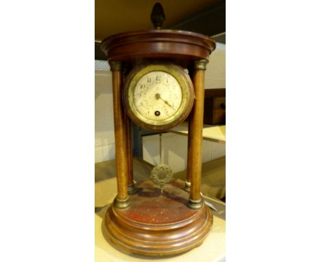 Walnut and brass mantle clock A/F