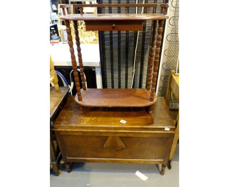 Oak blanket chest and a shelf.