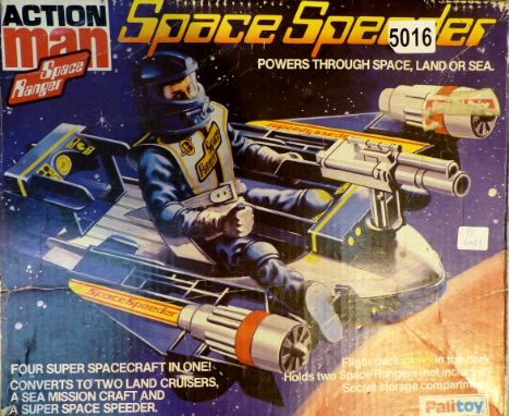Action Man boxed space speeder, missing waistcoat