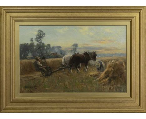 GEORGE SMITH RSA (SCOTTISH 1870 - 1934),THE HARVESTERSoil on canvas, signed and dated 1904-5image size 49cm x 77cm, overall s