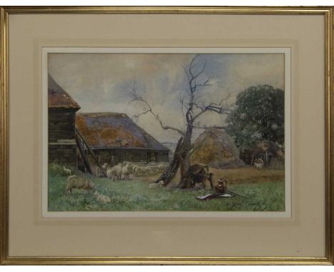 SIR DAVID MURRAY RA HRSA RSW RI (SCOTTISH 1849 - 1933),IN THE FARMYARDwatercolour on paper, signed, titled label versoimage s