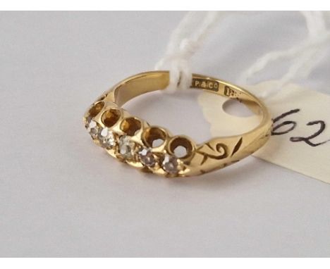 a five stone diamond ring 18ct gold size K 3.3 gms