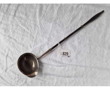 Another toddy ladle with pouring lip and turned wood handle, 14” long,  London 1871 by AS