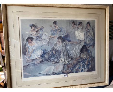 A signed W RUSSELL FLINT print of Ladies with FROST &amp; REED label on reverse