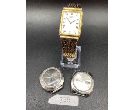Three SEKIO gents wirist watches automatic and week data both with seconds sweep and date aperture