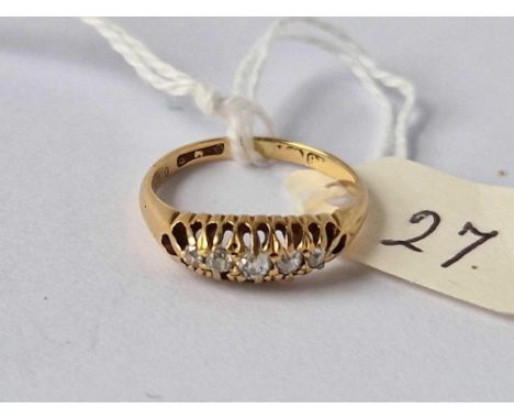 A five stone diamond ring 18ct gold size K 2.4 gms