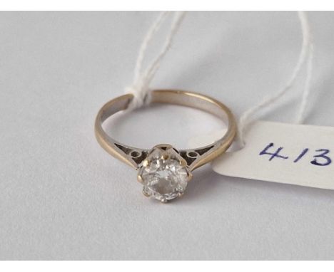 A WHITE GOLD SOLITAIRE DIAMOND RING 18CT GOLD SIZE K 2 GMS