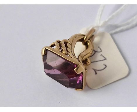 A amethyst fob 9ct 5.6 gms
