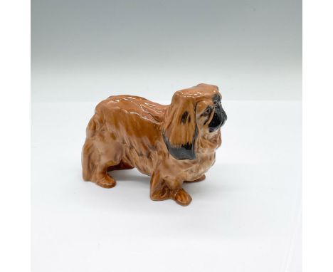 Pekinese Ch. Biddee Of Ifield - Standing; hand painted medium figure of a Chinse toy dog. Golden brown glaze with black highl