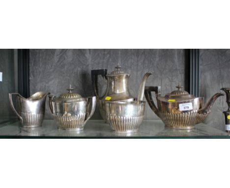 A five piece silver plated tea and coffee service