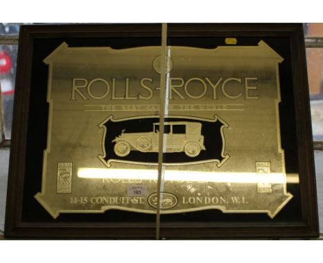 A reproduction advertising mirror for Rolls Royce, 14-15 Conduit St, London 