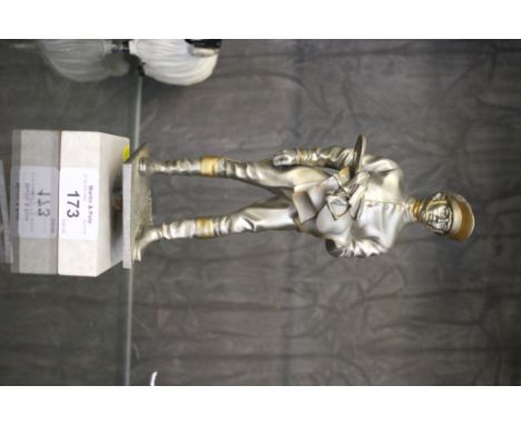 After R. Cameron  A pewter figure of a jockey, produced by Royal Selangor, 23cms high