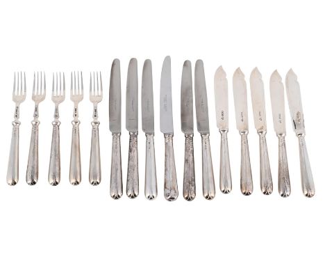 
	
		A COLLECTION OF SILVER KNIVES AND FORKS
		To include: three silver forks by Harrison Brothers &amp; Howson, Sheffield 19