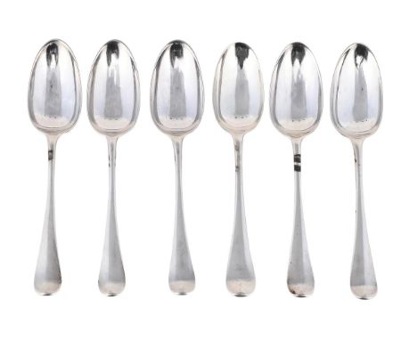 
	
		SIX GEORGE III HANOVERIAN PATTERN TABLE SPOONS
		JOHN GORHAM, LONDON 1762
		Engraved with a crest
		21cm long
		418g (13