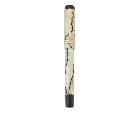 
	
		PARKER, DUOFOLD INTERNATIONAL
		A PEARL AND BLACK FOUNTAIN PEN
		Cap and Barrel: A marbled pearl cap and barrel with abs