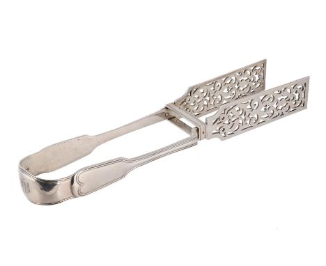 
	
		A PAIR OF VICTORIAN SILVER FIDDLE AND THREAD PATTERN SERVING TONGS
		FRANCIS HIGGINS II, LONDON 1857
		Engraved JWB
		24