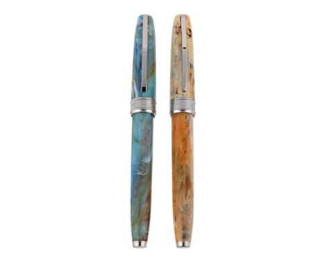 
	
		VISCONTI, VAN GOGH COLLECTION, TWO FOUNTAIN PENS
		
		VAN GOGH, PORTRAIT BLUE, 2011
		Cap and Barrel: Mottled light blue