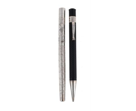 
	
		YARD-O-LED, VICEROY STANDARD, VICTORIAN
		A SILVER FOUNTAIN PEN
		Cap and Barrel: Engraved sterling silver, hallmarked B