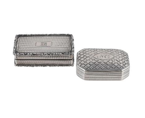 
	
		A WILLIAM IV SILVER VINAIGRETTE
		WILLIAM PUGH, BIRMINGHAM 1934
		With engine turned decoration, foliate chased borders 