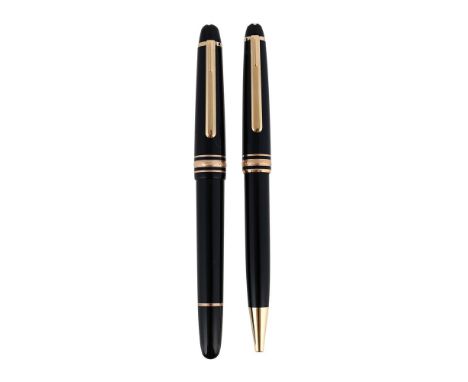 
	
		MONTBLANC, MEISTERST&#220;CK, 144
		TWO PIECE FOUNTAIN PEN AND CLASSIQUE BALLPOINT SET
		Caps and Barrels: Black resin w