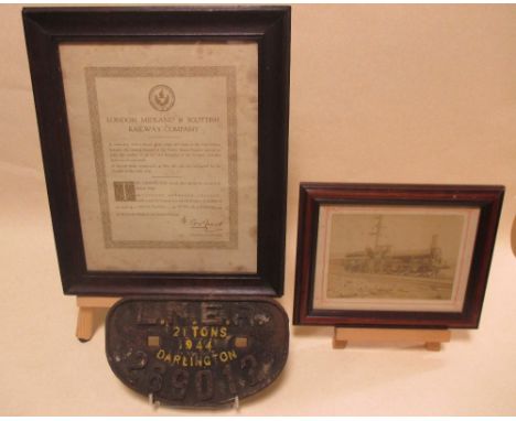 A photograph of a GWR engine and two other items 
