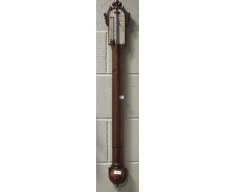 An oak stick barometer, by J. Davis 