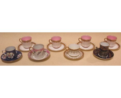 Eight assorted cabinet cups & saucers 