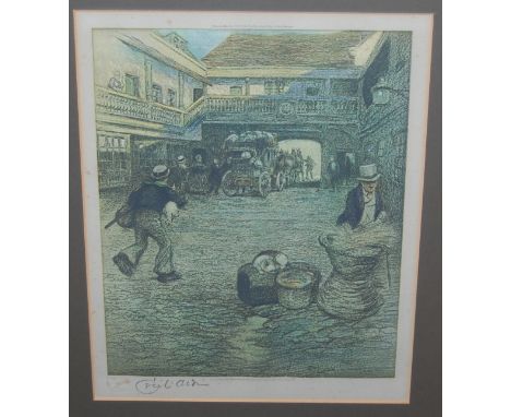 A Cecil Aldin Fine Art Trade Guild lithograph, signed in pencil to the margin, with blindstamp, 25 x 20cm; and a pair of repr