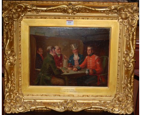 George Fox (1816-1910) - A tale of Waterloo, oil on board, signed lower centre, 27 x 35cm Condition Report / Extra Informatio