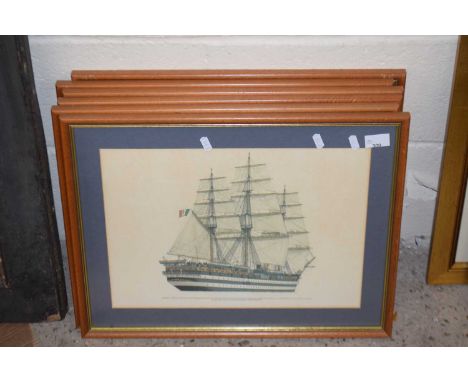 Group of coloured prints - Tall ships