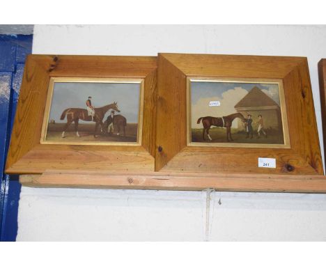 Pair of reproduction coloured horse racing prints