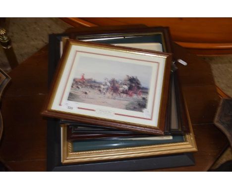 Collection of various prints, stagecoaches and others