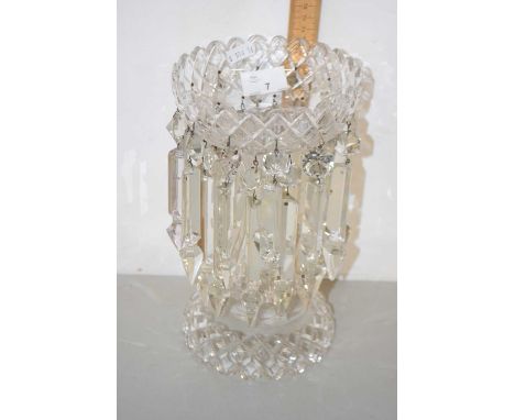 A clear cut glass lustre vase