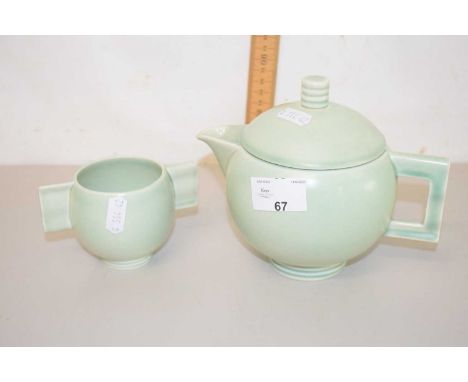 A Carlton ware teapot and sugar basin