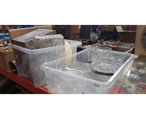 Two boxes of various ceramics to include Carltonware and crystal / glass pieces. 