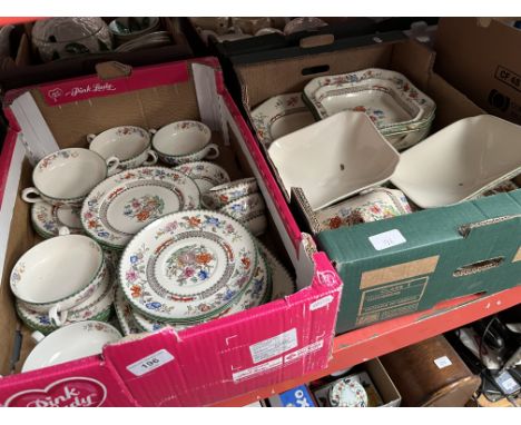 2 boxes of Spode Chinese Rose tableware 