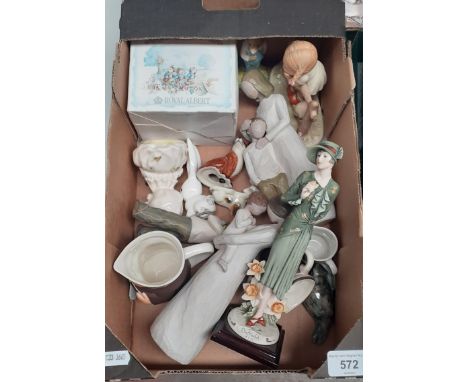 Figures by Willow Tree, Royal Albert and Guiseppe Armani with other items by Plichta, Goebel, Quail etc. 
