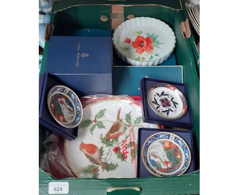 Royal Worcester items, all boxed, including a commemorative cup &amp; saucer for the visit of Pope John Paul in 1982, togethe