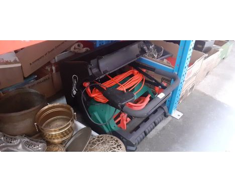 A Qualcast electric cylinder mower with rear roller. 