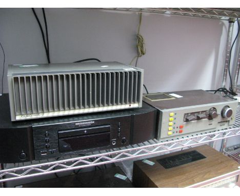 Audio - A Quad 110/140 Stereo Pre-amplifier, (rear stamped 8740), a Quad 405-2 stereo power amplifier (both portable applianc