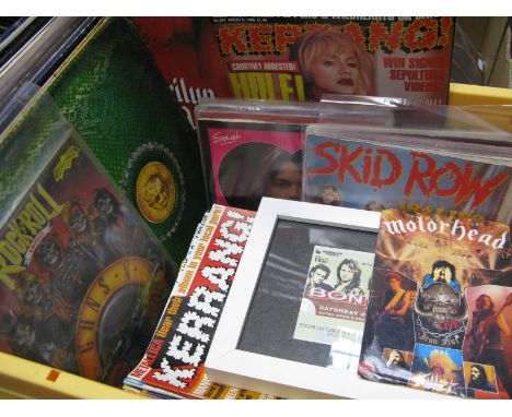 Metal and Rock Interest: a mixed lot to include LP's, 7" singles, magazines etc: Extreme, Alice Cooper, Metallica, Guns 'n' R