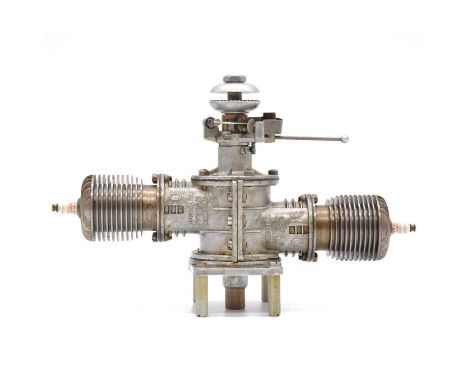 O.K. twin 60 aero model aircraft engine, 20cc sparkie, pre-war, USA